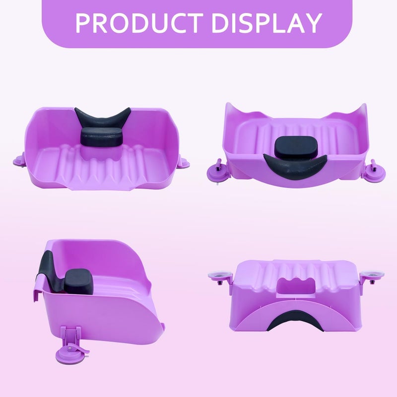 Nolasalon Portable Shampoo Basin for Kids, Baby, Children,Tear Free Hair Washing Basin Tray at Home (Purple) - Image 3